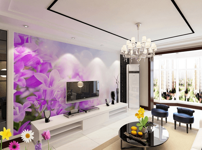 Purple Flowers Field 2 Wallpaper AJ Wallpaper