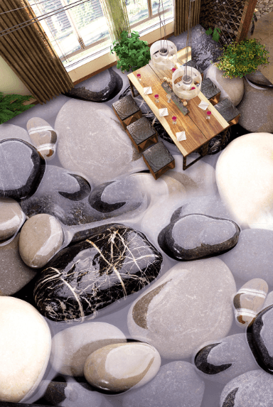 3D Elegant Pebbles Floor Mural Wallpaper AJ Wallpaper 2