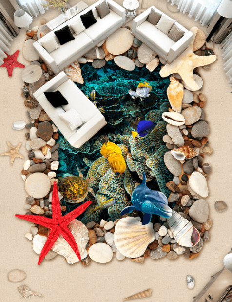 3D Small Fish 115 Floor Mural Wallpaper AJ Wallpaper 2