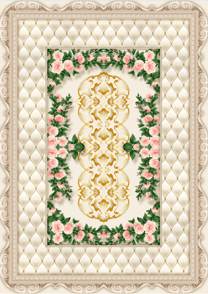 3D Roses And Pattern Floor Mural Wallpaper AJ Wallpaper 2