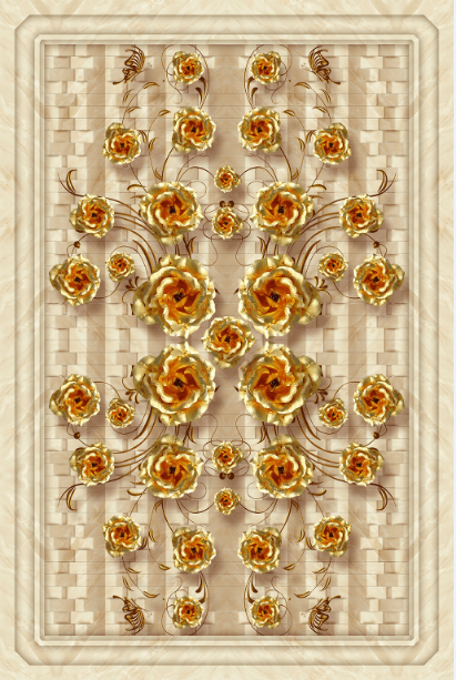 3D Metal Blossoms Floor Mural Wallpaper AJ Wallpaper 2