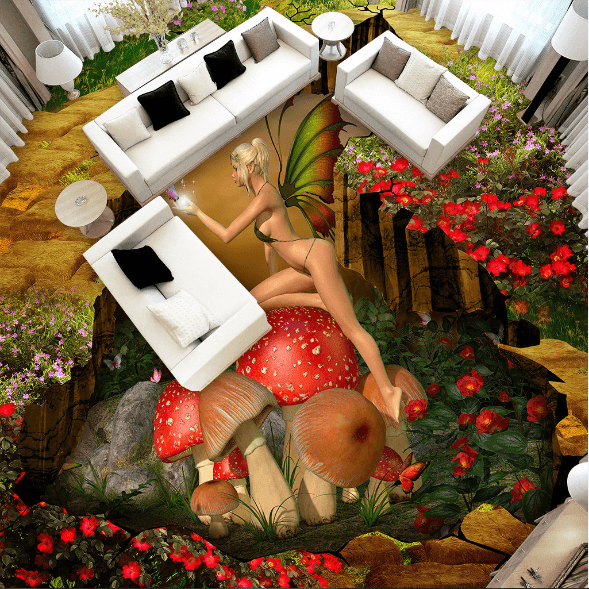 3D Mushroom 110 Floor Mural Wallpaper AJ Wallpaper 2