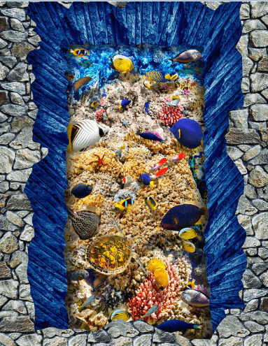 3D Colorful Seabed Floor Mural Wallpaper AJ Wallpaper 2