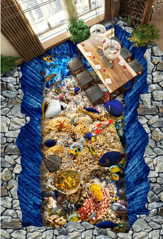 3D Colorful Seabed Floor Mural Wallpaper AJ Wallpaper 2