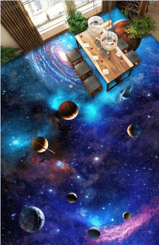 3D Shining Space Floor Mural Wallpaper AJ Wallpaper 2
