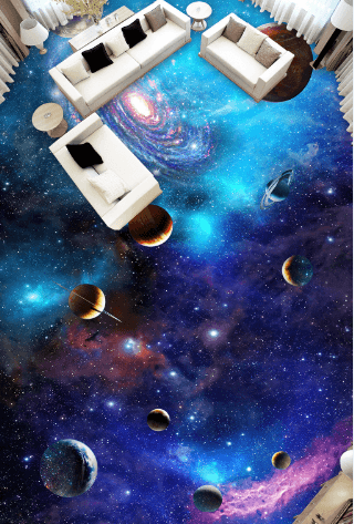 3D Shining Space Floor Mural Wallpaper AJ Wallpaper 2