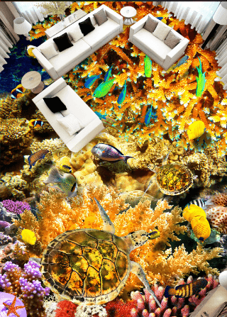 3D Dazzling Seabed Floor Mural Wallpaper AJ Wallpaper 2