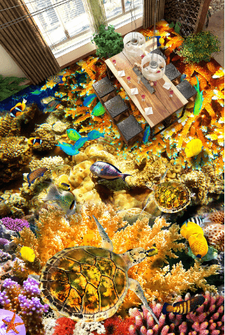 3D Big Coral 100 Floor Mural Wallpaper AJ Wallpaper 2