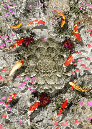 3D Metal Lotus Floor Mural Wallpaper AJ Wallpaper 2