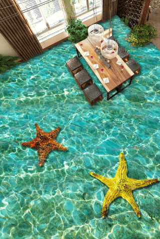3D Sea Starfishes Floor Mural Wallpaper AJ Wallpaper 2