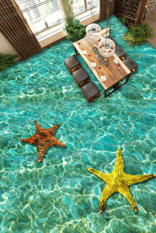 3D Drifting Starfish 095 Floor Mural Wallpaper AJ Wallpaper 2