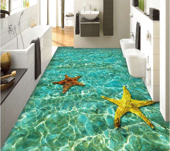 3D Drifting Starfish 095 Floor Mural Wallpaper AJ Wallpaper 2