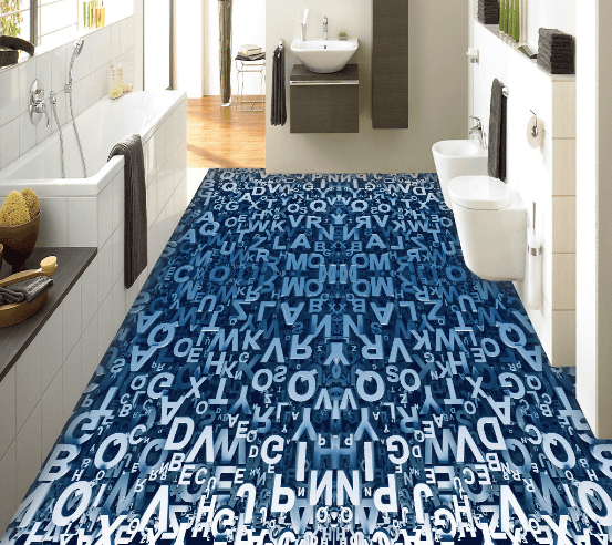 3D Letters Floor Mural Wallpaper AJ Wallpaper 2