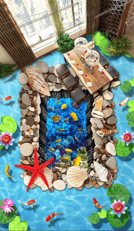 3D Pond Ocean Floor Mural Wallpaper AJ Wallpaper 2