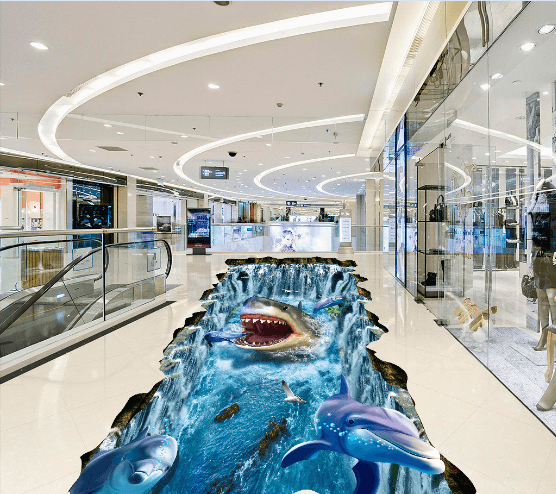 3D Shark Head 077 Floor Mural Wallpaper AJ Wallpaper 2