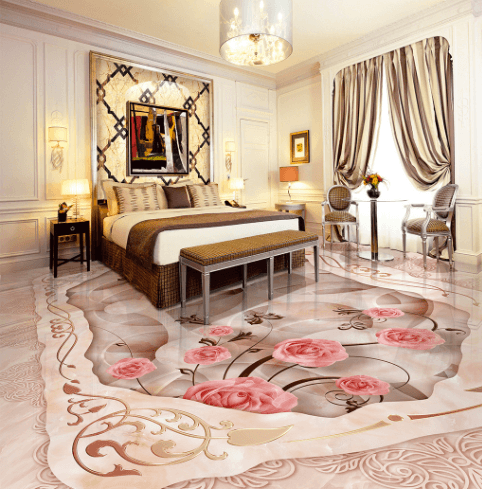 3D Hollow-Out Pattern Floor Mural Wallpaper AJ Wallpaper 2