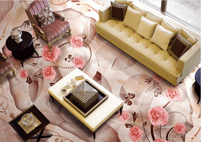 3D Runner Flowerse 072 Floor Mural Wallpaper AJ Wallpaper 2
