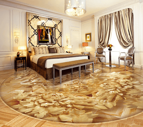 3D Golden Dragon 069 Floor Mural Wallpaper AJ Wallpaper 2