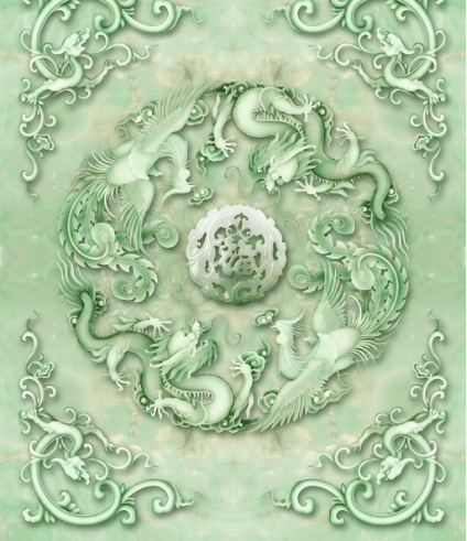 3D Jade Carving Floor Mural Wallpaper AJ Wallpaper 2