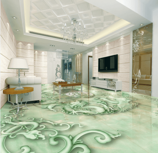 3D Jade Carving Floor Mural Wallpaper AJ Wallpaper 2