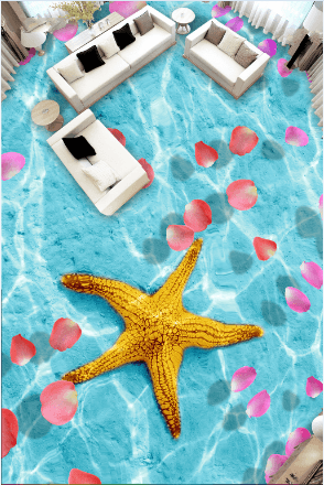 3D Big Starfish Floor Mural Wallpaper AJ Wallpaper 2