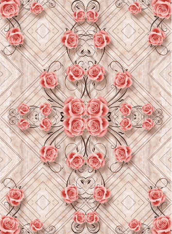 3D Rose Blossoms Floor Mural Wallpaper AJ Wallpaper 2