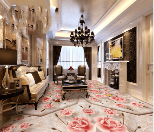 3D Butterfly Flower Floor Mural Wallpaper AJ Wallpaper 2