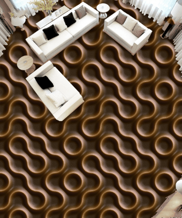 3D Brown Lines 047 Floor Mural Wallpaper AJ Wallpaper 2
