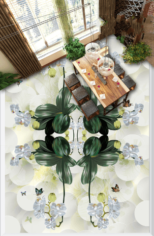 3D Elegant Orchid Floor Mural Wallpaper AJ Wallpaper 2