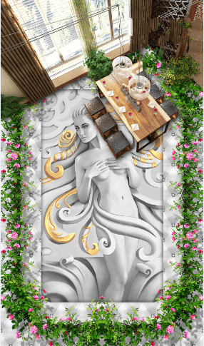 3D Beauty Statue Floor Mural Wallpaper AJ Wallpaper 2