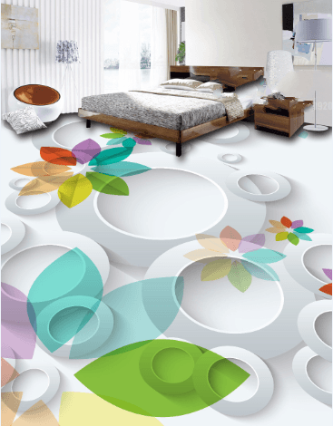 3D Elegant Colorful Flowers Floor Mural Wallpaper AJ Wallpaper 2