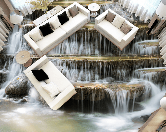3D Flowing Water 036 Floor Mural Wallpaper AJ Wallpaper 2