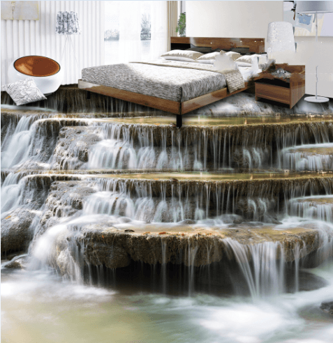 3D Flowing Water 036 Floor Mural Wallpaper AJ Wallpaper 2