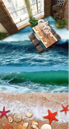 3D Fascinating Beach Floor Mural Wallpaper AJ Wallpaper 2