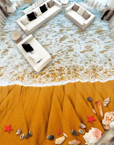 3D Beach 034 Floor Mural Wallpaper AJ Wallpaper 2