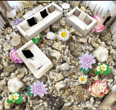 3D Crystal-Clear Water Floor Mural Wallpaper AJ Wallpaper 2