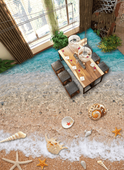 3D Beach Beautiful Things Floor Mural Wallpaper AJ Wallpaper 2