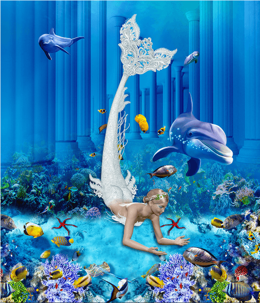 3D Deep-Sea Mermaid Floor Mural Wallpaper AJ Wallpaper 2