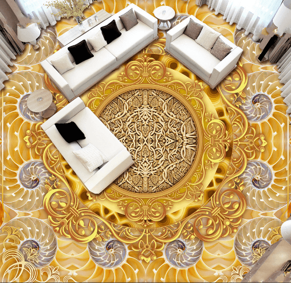 3D Luxurious Pattern Floor Mural Wallpaper AJ Wallpaper 2