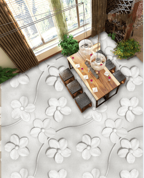 3D Floral Floor Mural Wallpaper AJ Wallpaper 2