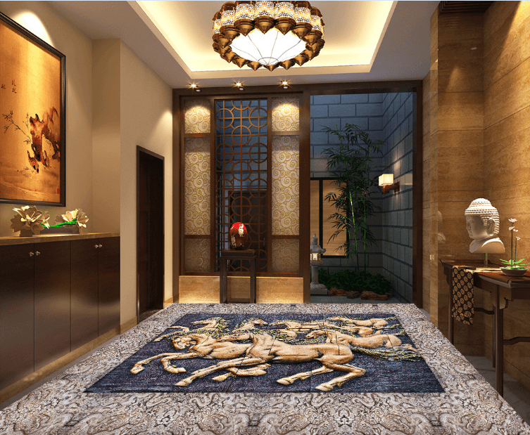 3D Horses Floor Mural Wallpaper AJ Wallpaper 2
