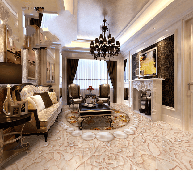 3D Exquisite Pattern Floor Mural Wallpaper AJ Wallpaper 2