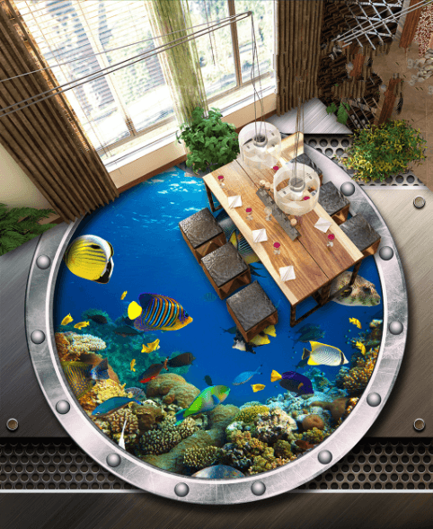 3D Sea Landscape Floor Mural Wallpaper AJ Wallpaper 2