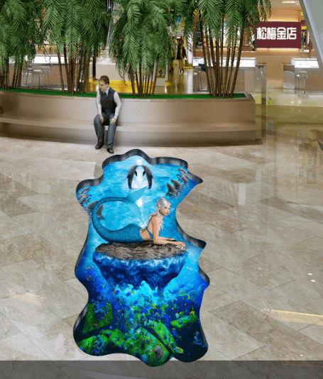 3D Beautiful Mermaid Floor Mural Wallpaper AJ Wallpaper 2