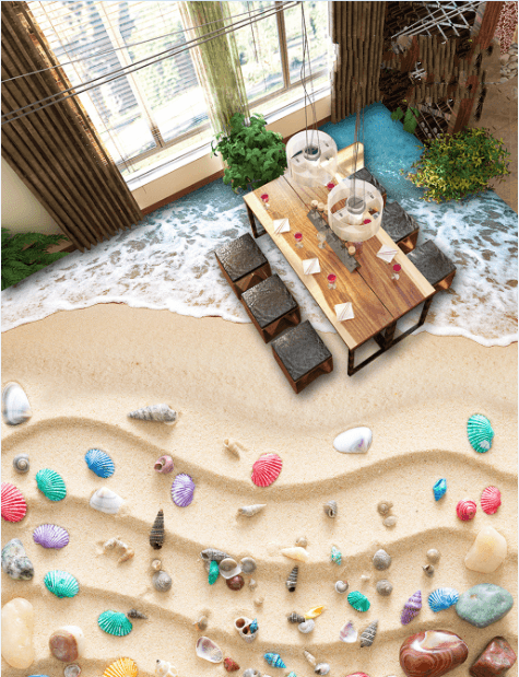 3D Colorful Conch Shell Floor Mural Wallpaper AJ Wallpaper 2
