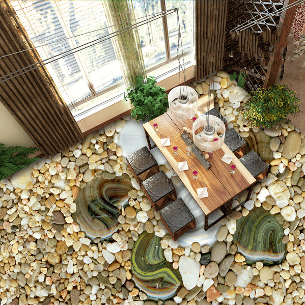 3D Stones Texture Floor Mural Wallpaper AJ Wallpaper 2