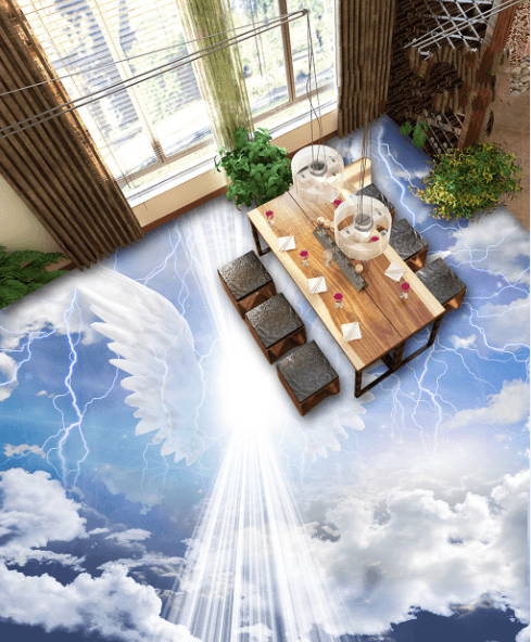 3D White Wings 196 Floor Mural Wallpaper AJ Wallpaper 2