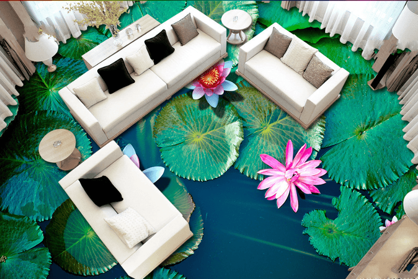 3D Small Lotuss 194 Floor Mural Wallpaper AJ Wallpaper 2
