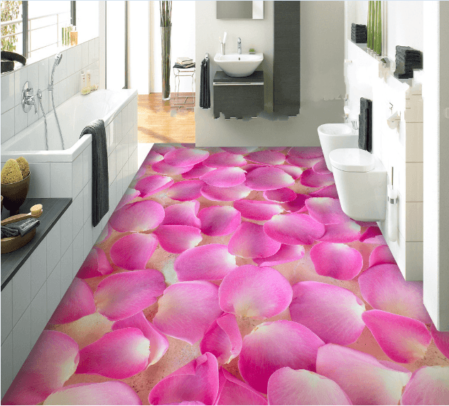 3D Bright Petals Floor Mural Wallpaper AJ Wallpaper 2