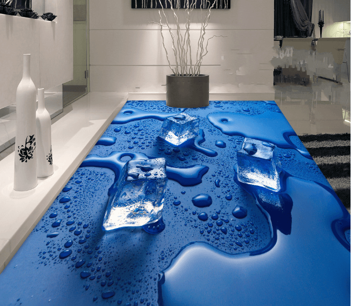 3D Three Ice Floor Mural Wallpaper AJ Wallpaper 2